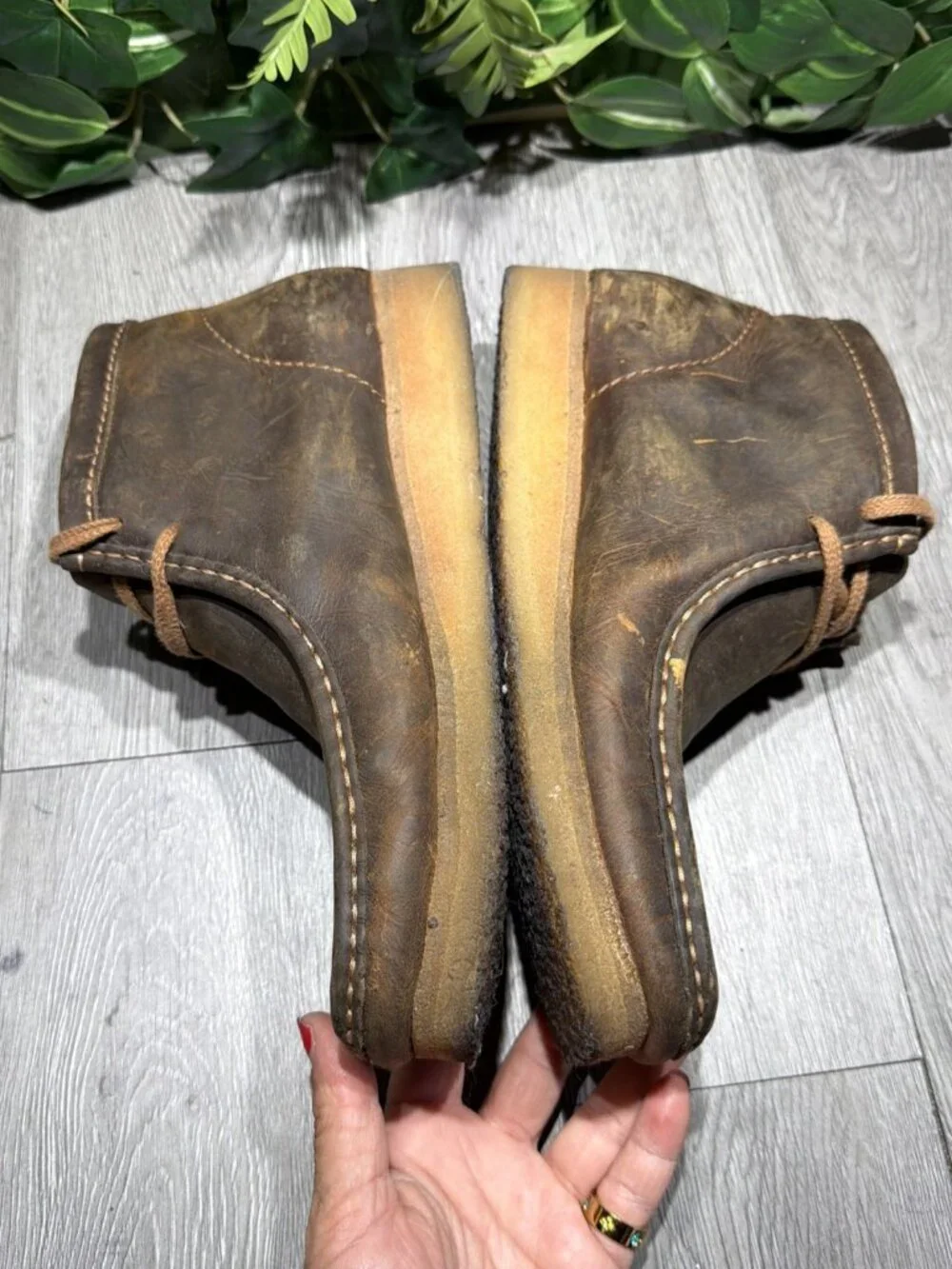 Clarks Originals Wallabee Chukka Comfort Boots Brown Leather men's Size 11.5